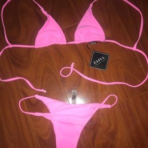 Bralette thong string triangle bikini set